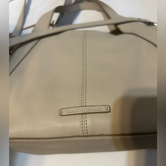 Lucky Brand genuine leather & fabric handbag NWT - Picture 4 of 10